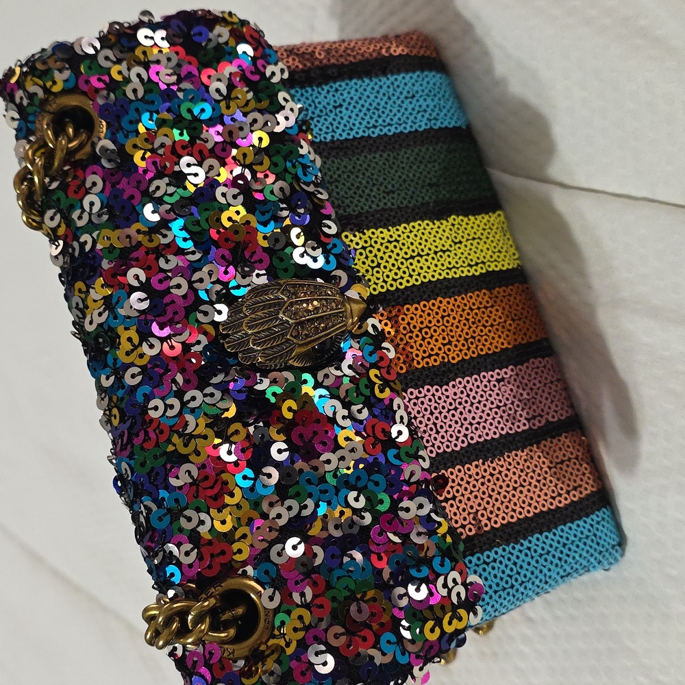Kurt Geiger Multicolor Sequin Chain Strap Bag